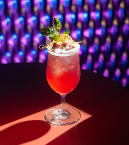 Assorted classic cocktails with garnish.