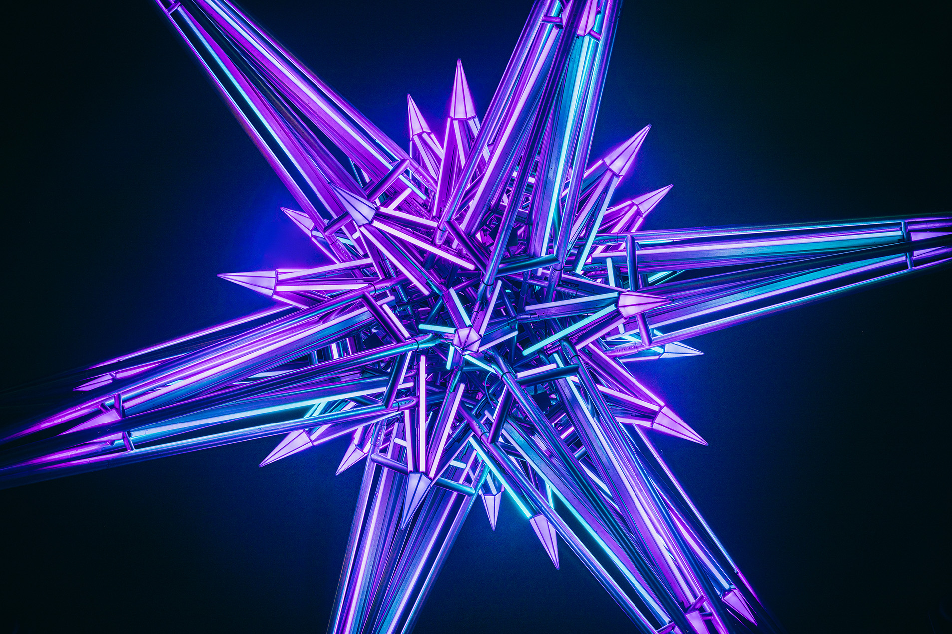 Abstract colorful geometric shapes on white background.